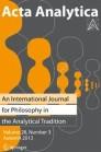 Acta Analytica-International Periodical for Philosophy in the Analytical Tradition《分析杂志：分析传统哲学国际学刊》