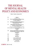 The Journal of Mental Health Policy and Economics《精神卫生政策与经济学杂志》