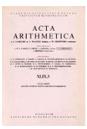 Acta Arithmetica《算术学报》